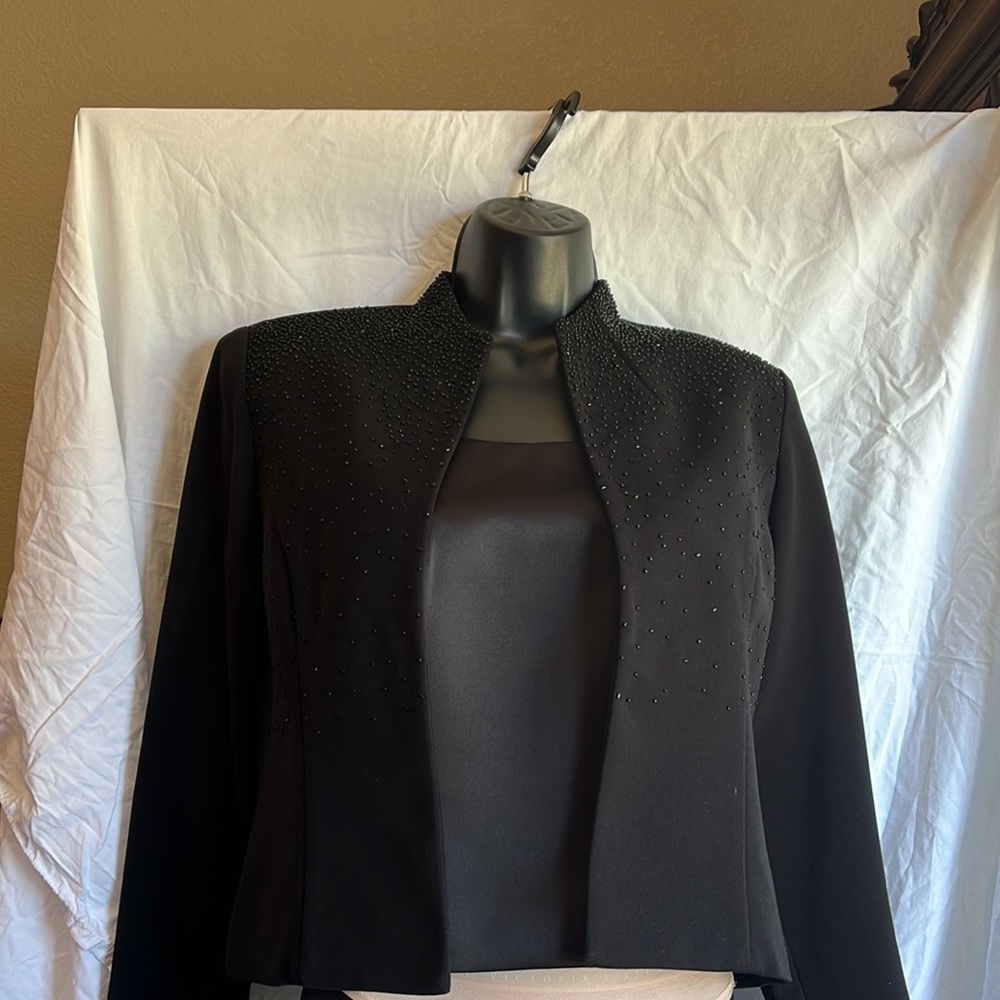 Positive Attitude Vintage Black Sparkly Blazer, Top, and Bottoms